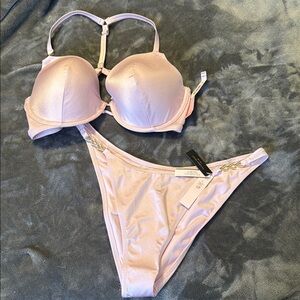 Victoria Secret Pink Bikini 36DD push up with xl bottom NWT